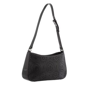 Ted Baker black leather perforated shoulder bag